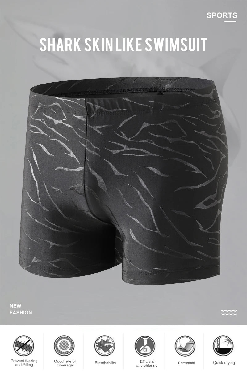 Men Sharkskin Professional Swim Boxer