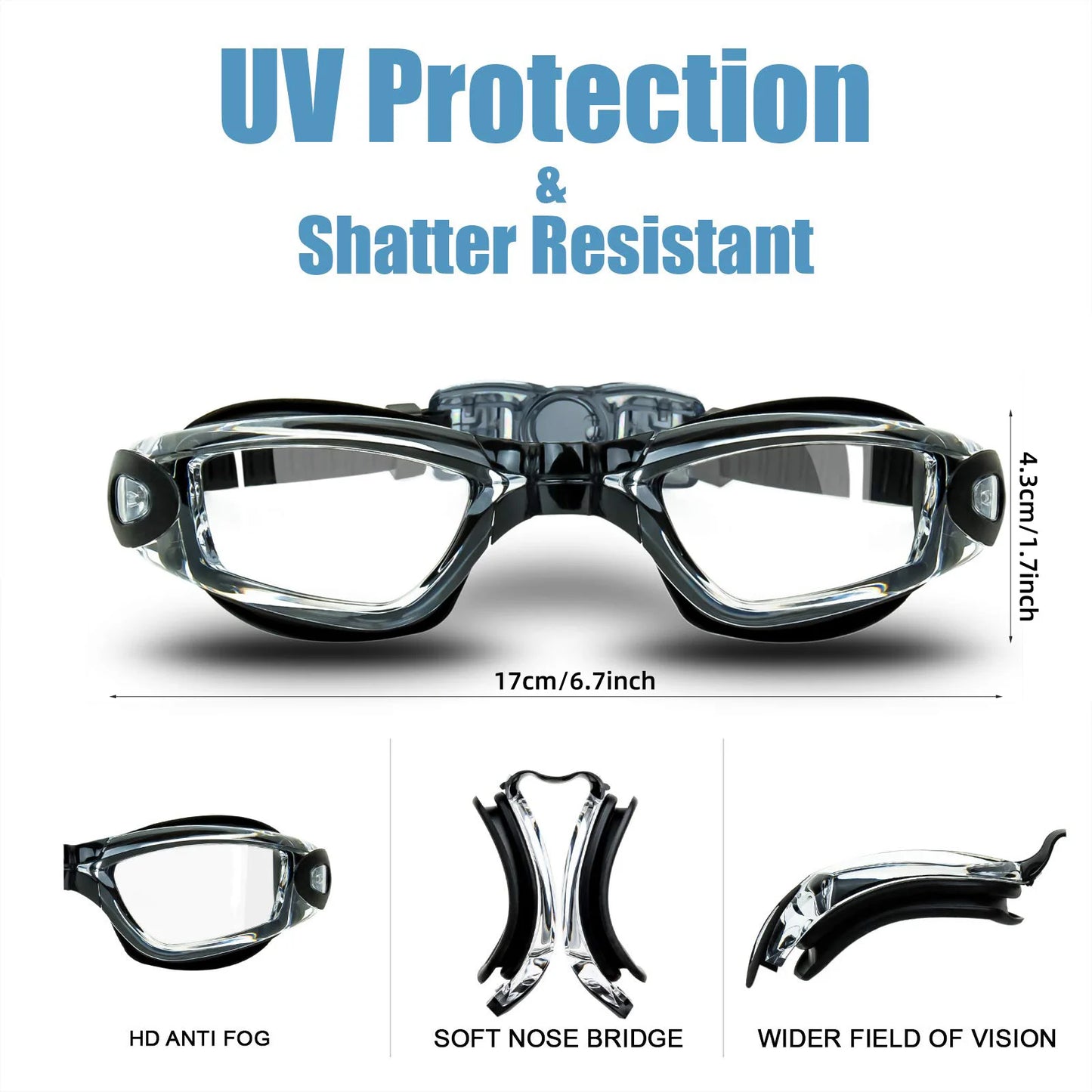 Swimming Goggles Anti-fog 100% UV Protection