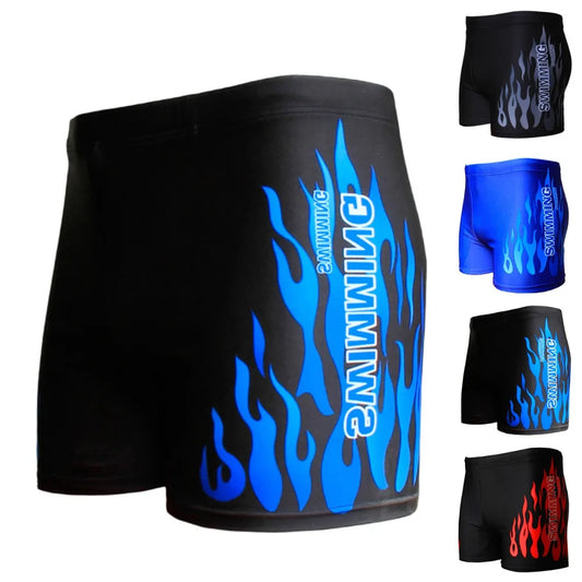 Men Swimwear Swimsuit Mens Swim Shorts Bathing Suit Swimming Pool Trunks Beach Briefs Flame Boxer Badpak maillot de bain homme