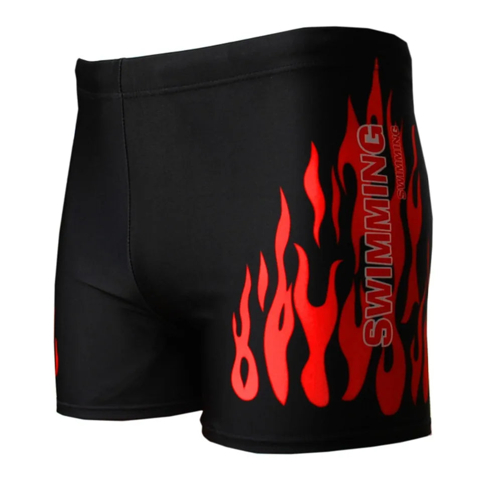 Men Swimwear Swimsuit Mens Swim Shorts Bathing Suit Swimming Pool Trunks Beach Briefs Flame Boxer Badpak maillot de bain homme